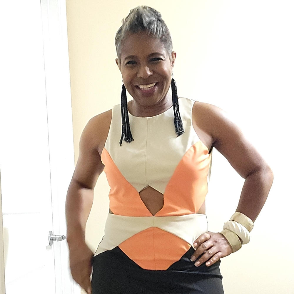 Do & Be Multi- colored Size small Cut -out Dress